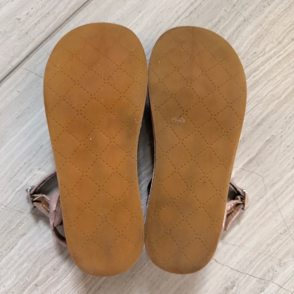 Nordstrom Sandals Nosadee Rose Gold Metallic Crisscross Straps Party Trip 10 EUC